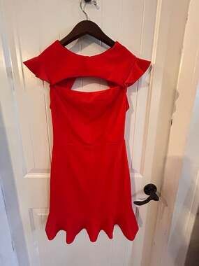 Sweet Lemon Just The Thought Ruffled Mini Dress - Red
